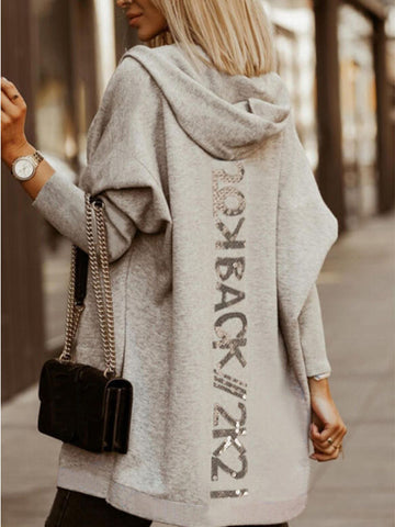 Airchics mi-longue cardigan fermeture éclair bronzage à capuche femme casual sweat-shirt